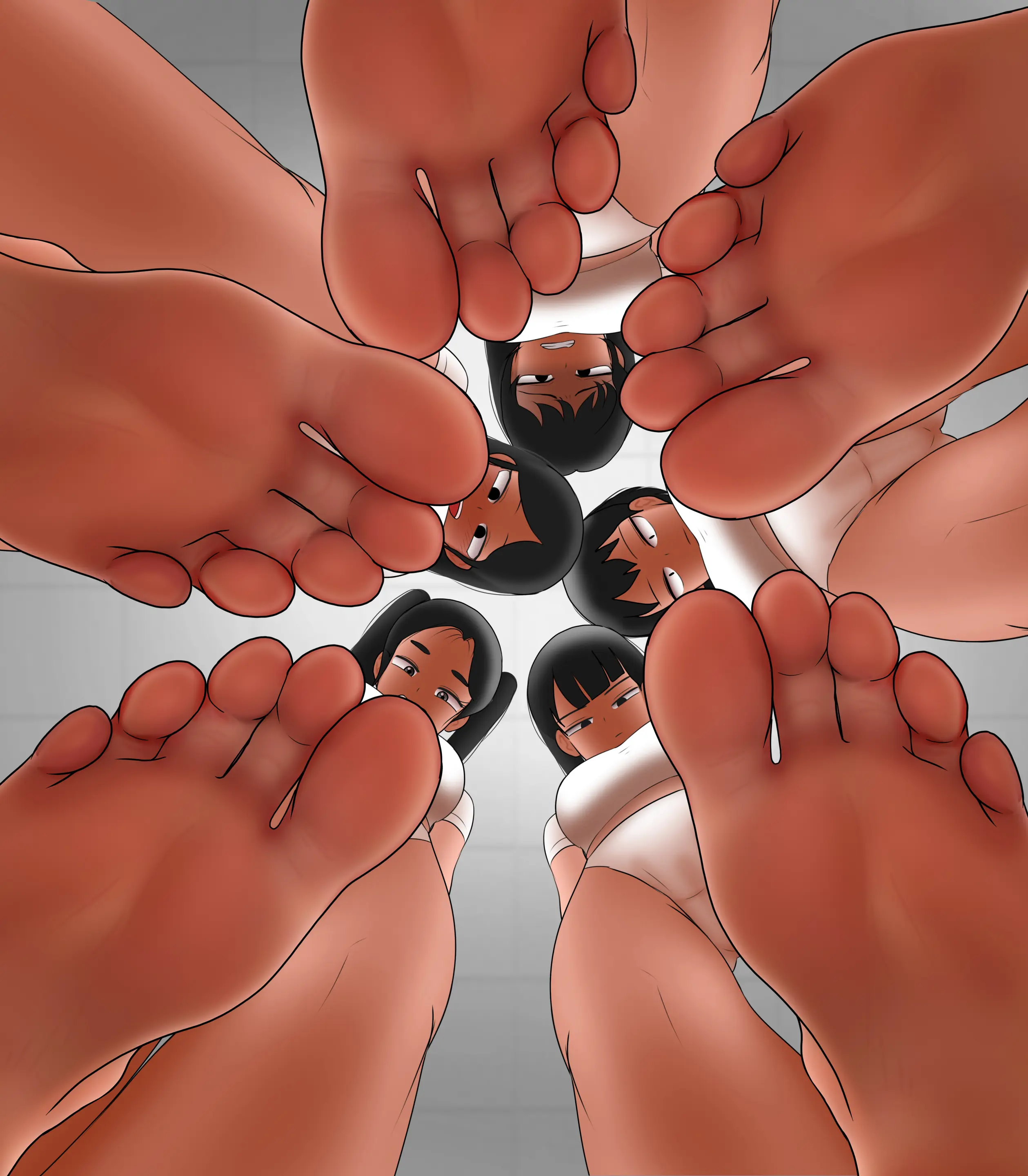 여자애들에게 밟히는 만화 Stepped On By Girls
